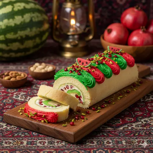 کیک رولتی شب یلدا