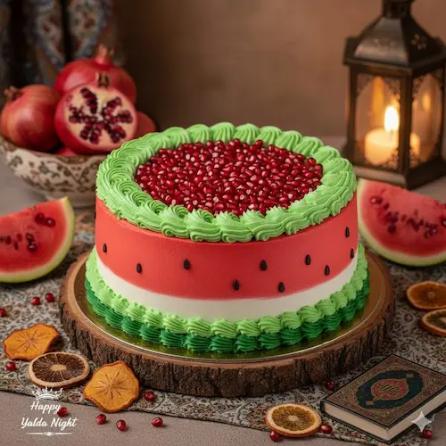 طرز تهیه کیک انار و هندوانه شب یلدا ۱۴۰۴